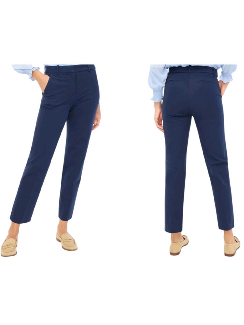 J.Crew Kallie Pant Navy Blue Straight Leg Tailored Career Women's Size 2 Tall